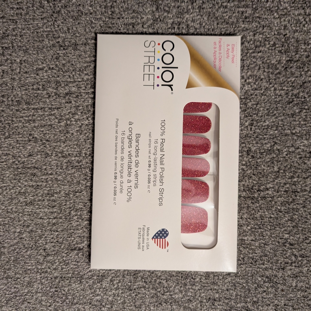 Color Street Pink Glitter Nail Strips-Crantasic